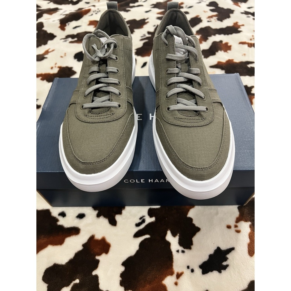 Cole Haan Men's GrandPrø Rally Canvas Court Sneakers Olive Green Size 11.5M NIB